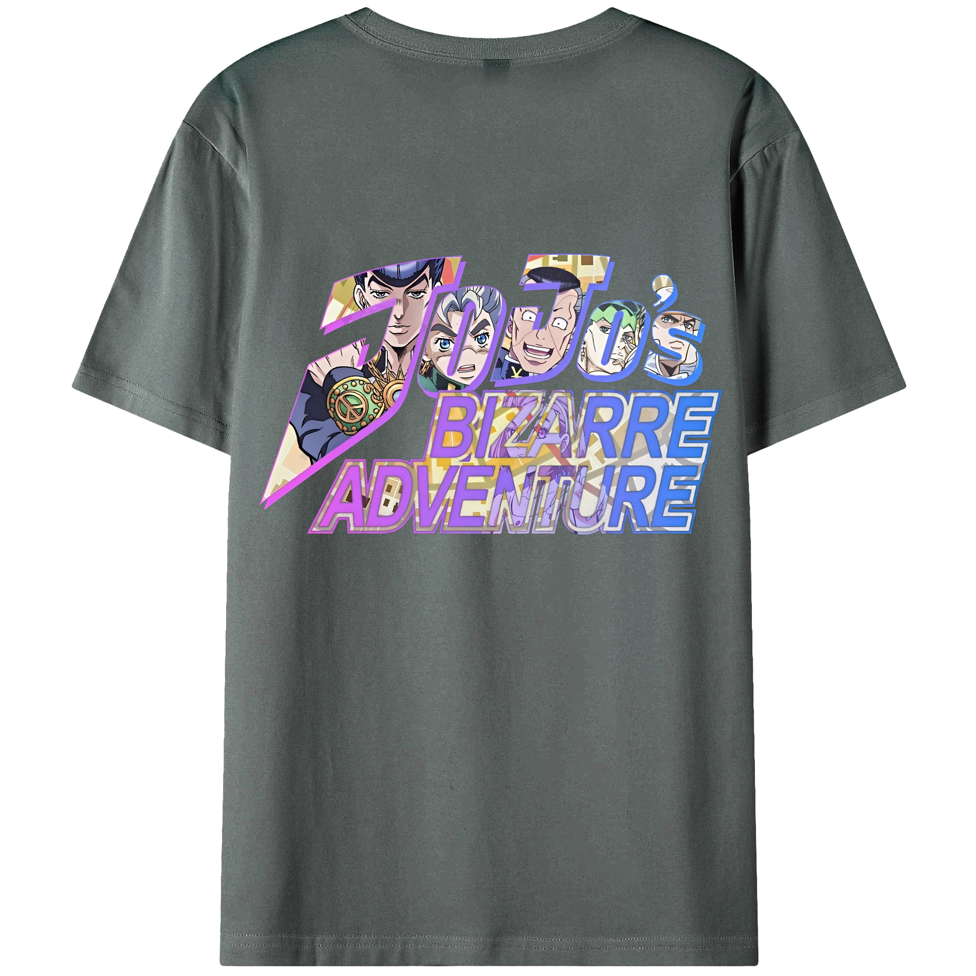 （画像用） ジョジョの奇妙な冒険 JoJo's Bizarre Adventure 綿100％ メンズ半袖Tシャツ（バックプリント） 通気性